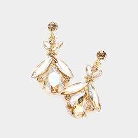 Teardrop Crystal Marquise Evening Earrings