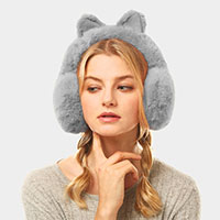 Solid Color Cat Ear Faux Fur Earmuffs