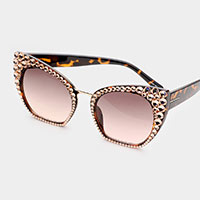 Crystal Embellished Detail Sunglasses