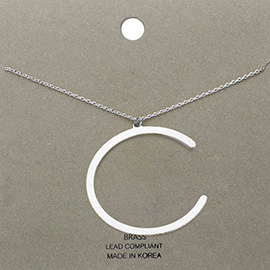 -c- Brass Monogram Metal Pendant Necklace