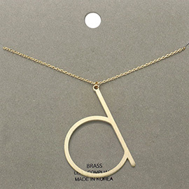 -d- Brass Monogram Metal Pendant Necklace