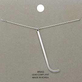 -l- Brass Monogram Metal Pendant Necklace