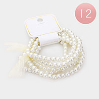 12 Set of 5 - Pearl Stretch Bracelets