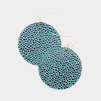 Genuine Sting Ray Leather Round Earrings 