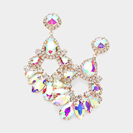 Teardrop Marquise Crystal Drop Evening Earrings