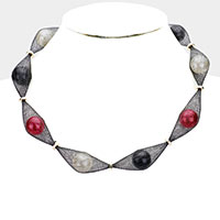 Mesh Tube Pearl Bracelet / Necklace