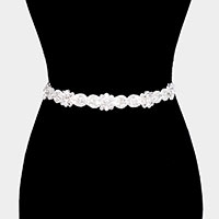 Rhinestone Crystal Sash Ribbon Bridal Wedding Belt / Headband