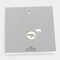 Brass Metal Camel Pendant Necklace