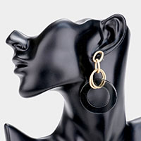 Open Circle Link Drop Earrings 