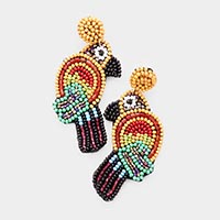 Colorful Seed Bead Bird Parrot Earrings