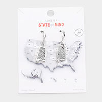 White Gold Dipped Alabama State Earrings