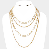
Metal Chain Ball Layered Necklace