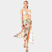 Tropical Leaf Beach Wrap Skirt