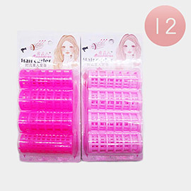12 Set Of 4 - Double Layer Hair Curler Rollers