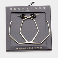 
Secret Box _ 14K Gold Dipped Metal Angled Hoop Earrings 
