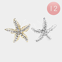 12PCS - Starfish Round Crystal Hair Comb Pins