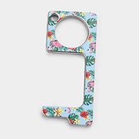 Floral Print Touchless Door Opener Button Push Tool