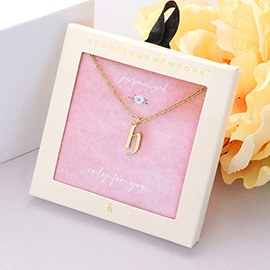 Secret Box -H- Monogram Metal Pendant Necklace