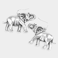 Antique Metal Elephant Earrings