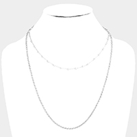 Double Layered Pearl Accented Necklace