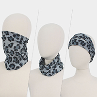 Leopard Pattern Multi Use Face Covering / Head Wear / Scarf