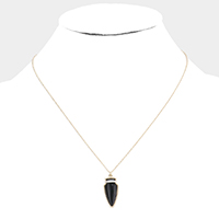 Semi Precious Stone Arrow Pendant Necklace