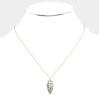 Semi Precious Stone Arrow Pendant Necklace
