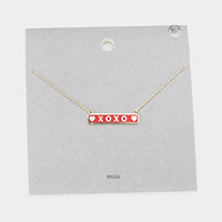Brass Metal XOXO Pendant Necklace