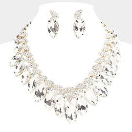 Marquise Stone Accented Evening Necklace