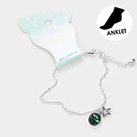 Abalone Cut Out Metal Starfish Anklet