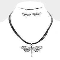 Filigree Antique Dragonfly Pendant Necklace