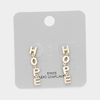 Brass Metal HOPE Link Earrings