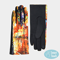 The Tears of the Fall Print Smart Touch Gloves