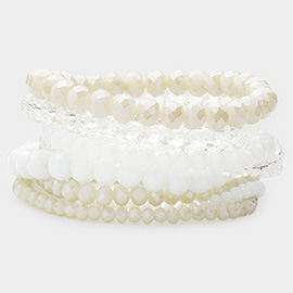 9PCS - Faceted Bead Stretch Bracelets