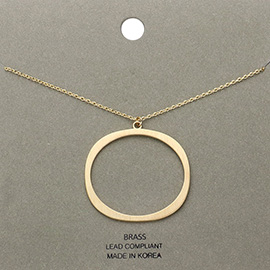 -o- Brass Monogram Metal Pendant Necklace