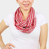 Gingham Check Infinity Scarf