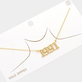 1991 Gold Dipped Birth Year Pendant Necklace
