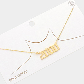2000 Gold Dipped Birth Year Pendant Necklace