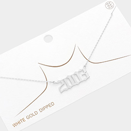 2003 White Gold Dipped Birth Year Pendant Necklace