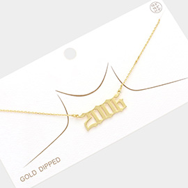 2006 Gold Dipped Birth Year Pendant Necklace