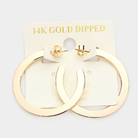 14K Gold Dipped 1.5 Inch Metal Hoop Earrings
