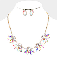 Marquise Stone Detail Statement Necklace