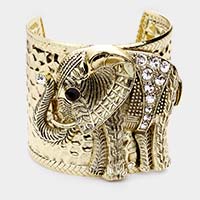 Stone Embellished Elephant Cuff Bracket