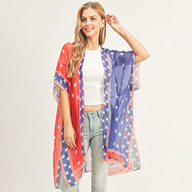 American USA Flag Kimono Poncho