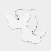 Brass Metal Butterfly Dangle Earrings