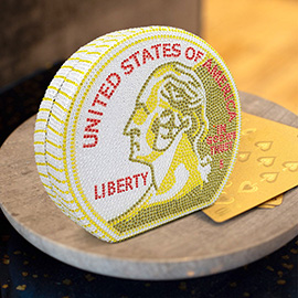 USA Quarter Coin Rhinestone Clutch Bag