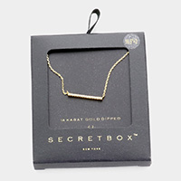 Secret Box _ 14K Gold Dipped CZ Bar Pendant Necklace