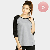 6PCS - Ladies Raglan T-Shirts