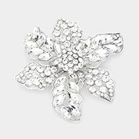 Marquise Bubble Stone Flower Pin Brooch