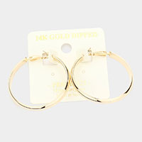 14K Gold Dipped 1.5 Inch Metal Hoop Earrings